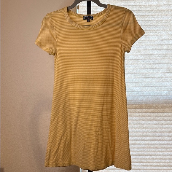 Poof! Dresses & Skirts - Women’s Yellow Striped Dress Size S